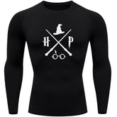 Camiseta Compressão Manga Longa Proteção UV Harry Potter Rash Guard