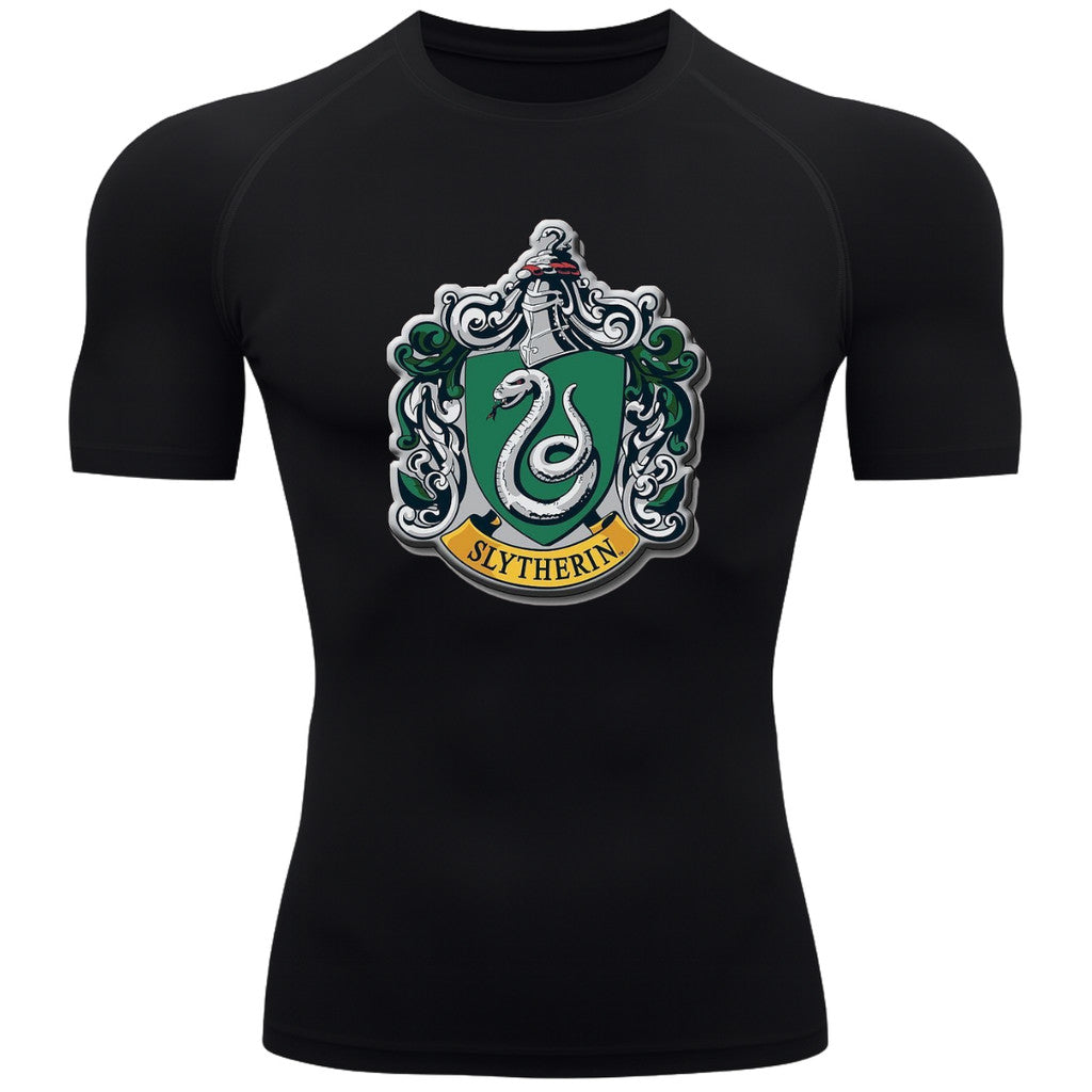 Camiseta Compressão Manga Curta Proteção UV Harry Potter Rash Guard