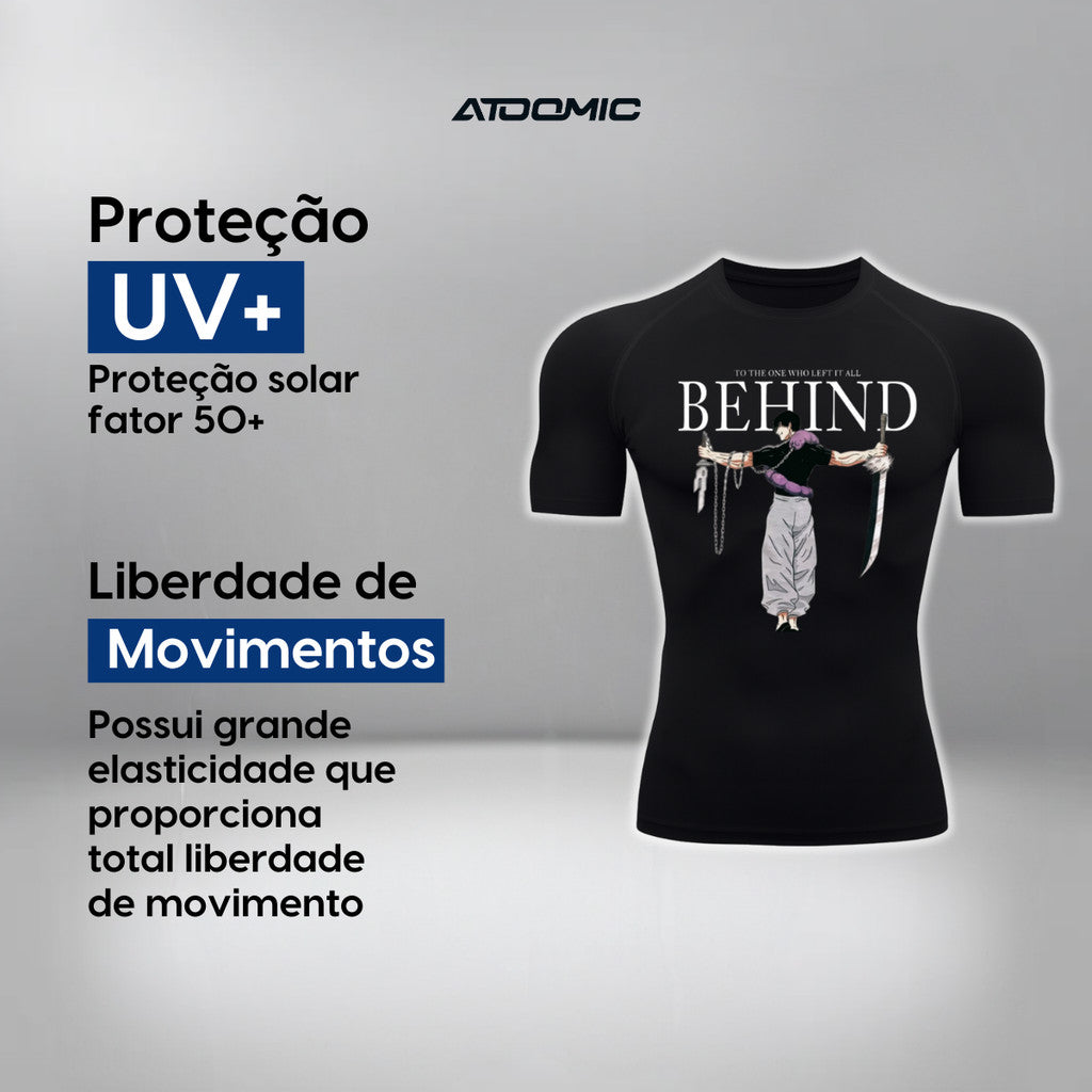 Camiseta Compressão Manga Curta Proteção UV Harry Potter Rash Guard