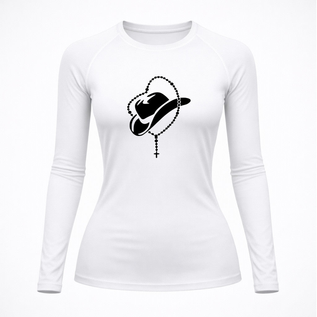 Camiseta Compressão Uv Manga Longa Estampa Da Roça Cowboy Sagrado