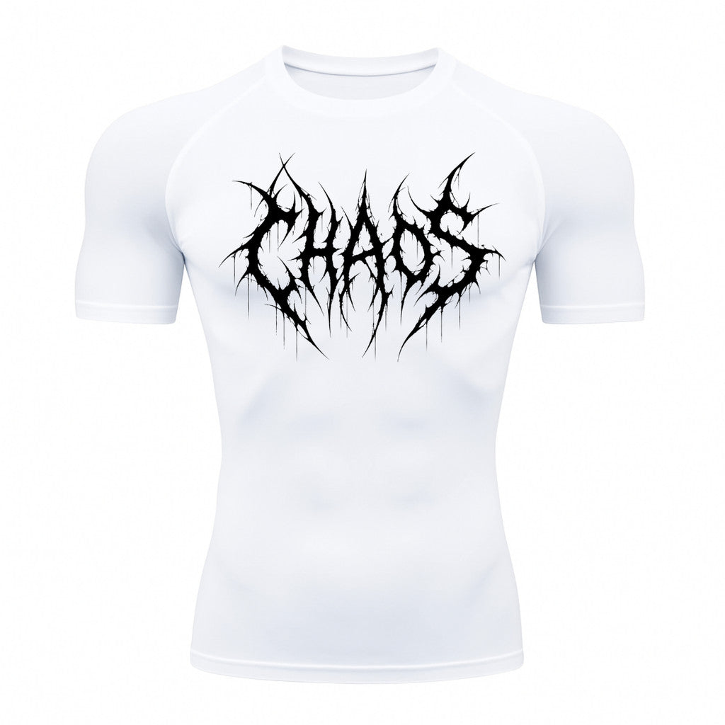 Camiseta Compressão Uv 50+ Manga Curta Cyber Tribal Emblem Of Chaos Rash Guard
