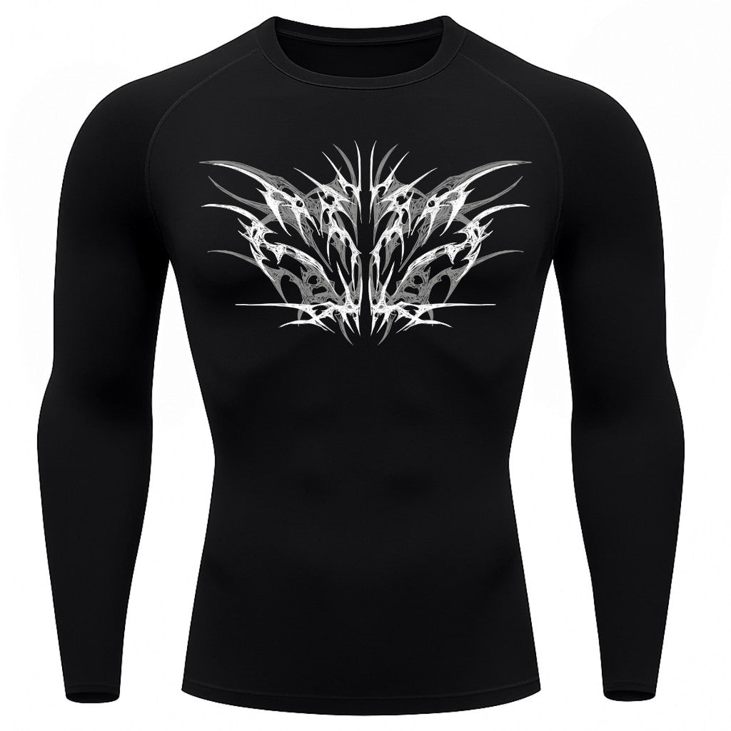 Camiseta Compressão Uv 50+ Manga Longa Cyber Tribal Null Form Rash Guard