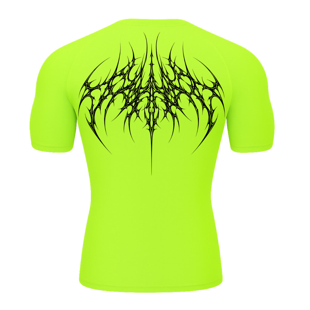 Camiseta Compressão Uv 50+ Manga Curta Cyber Tribal Atoomic Veins Structure Rash Guard
