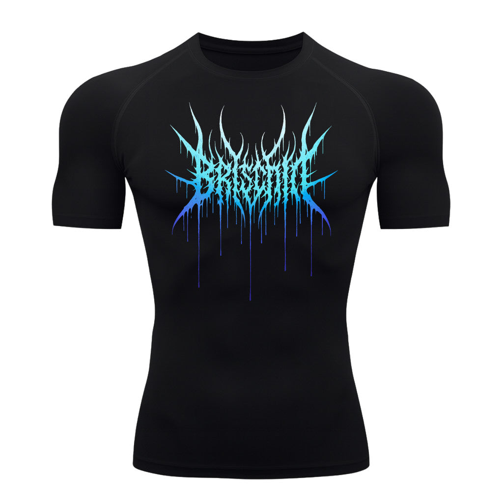 Camiseta Compressão Proteção Uv Segunda Pele Manga Curta Cyber Tribal Briscode Dark Rash Guard