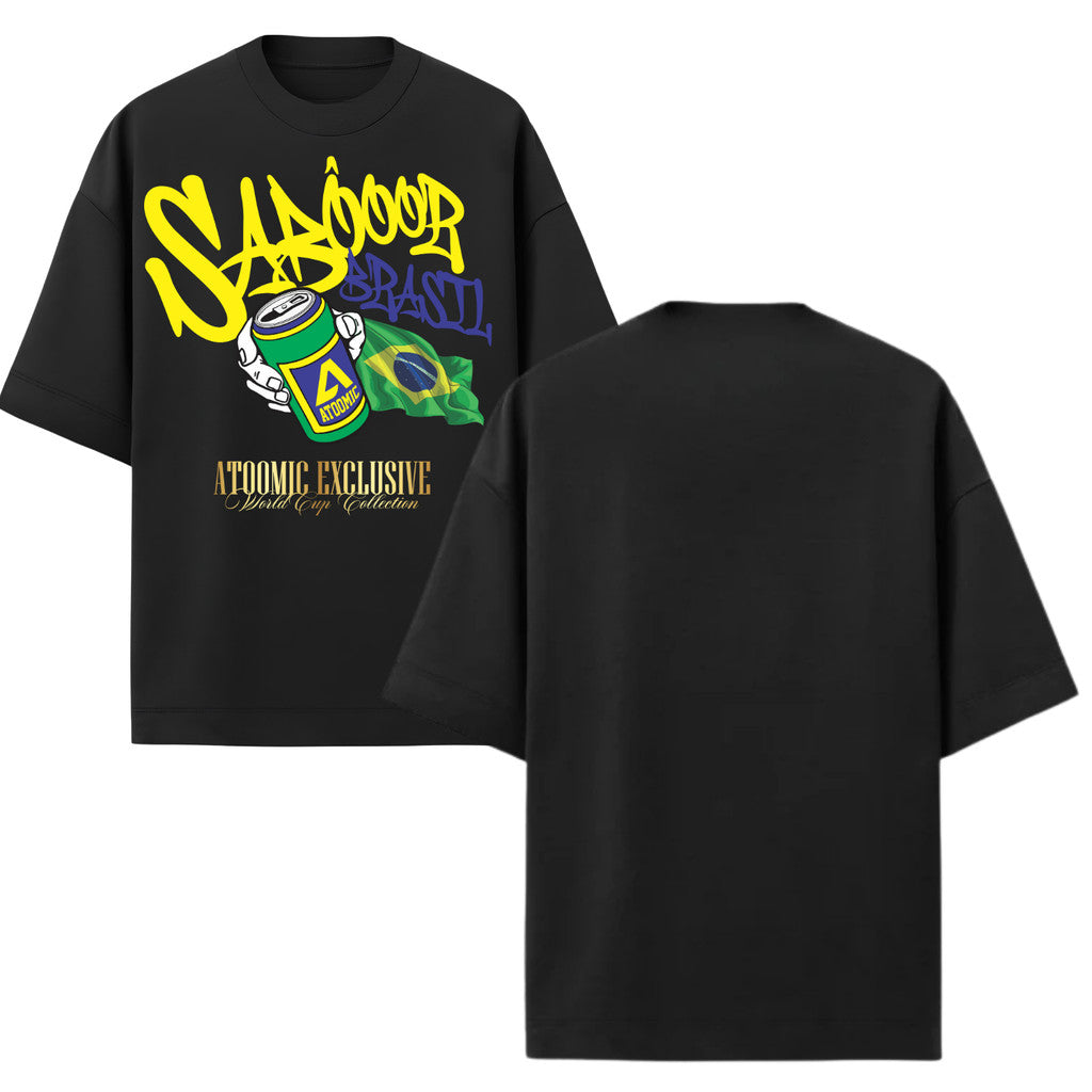 Camiseta Oversized Manga Curta Atoomic Sabor Brasil Edition Copa