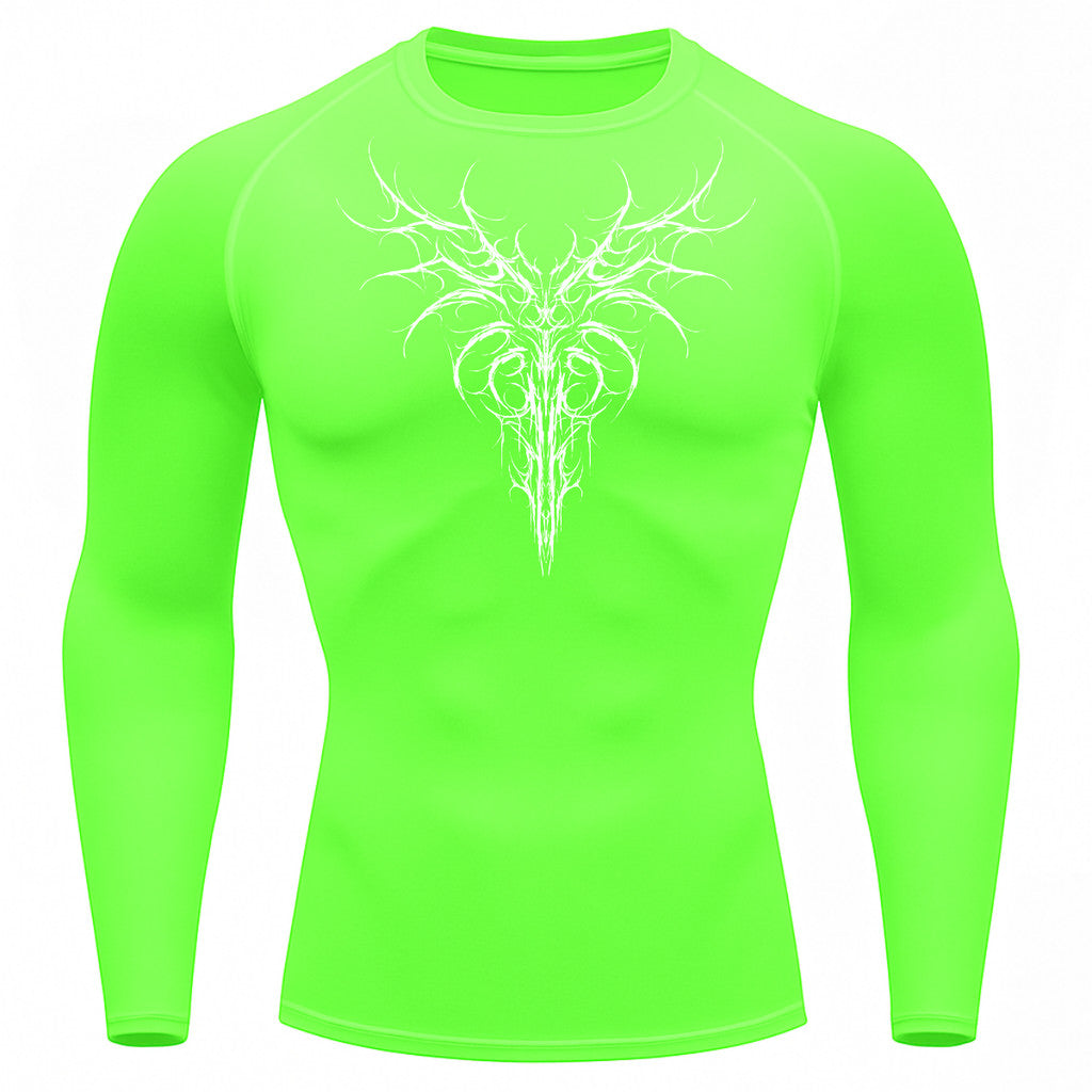 Camiseta Compressão Uv 50+ Manga Longa Cyber Tribal Dark Instinct Rash Guard