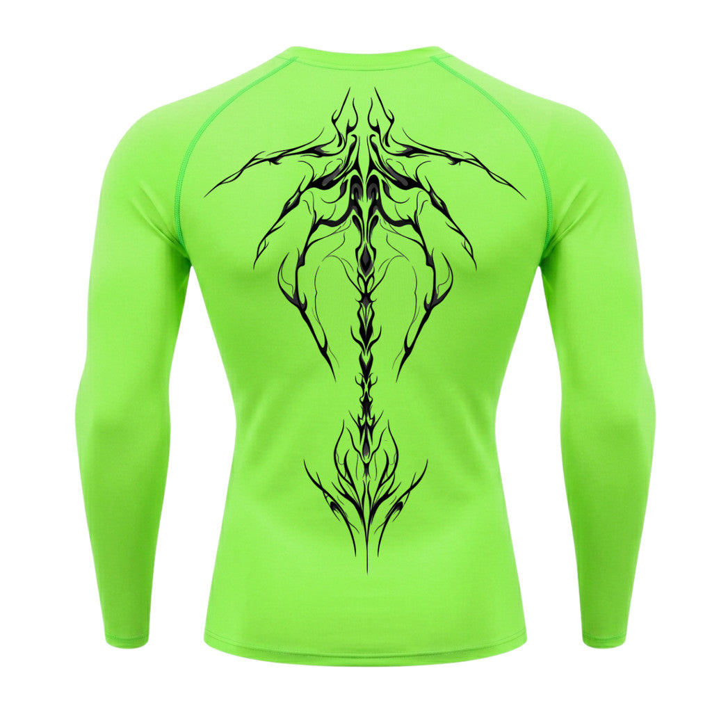 Camiseta Compressão Uv Manga Longa Cyber Tribal Unbreakable Dark Spine Rash Guard