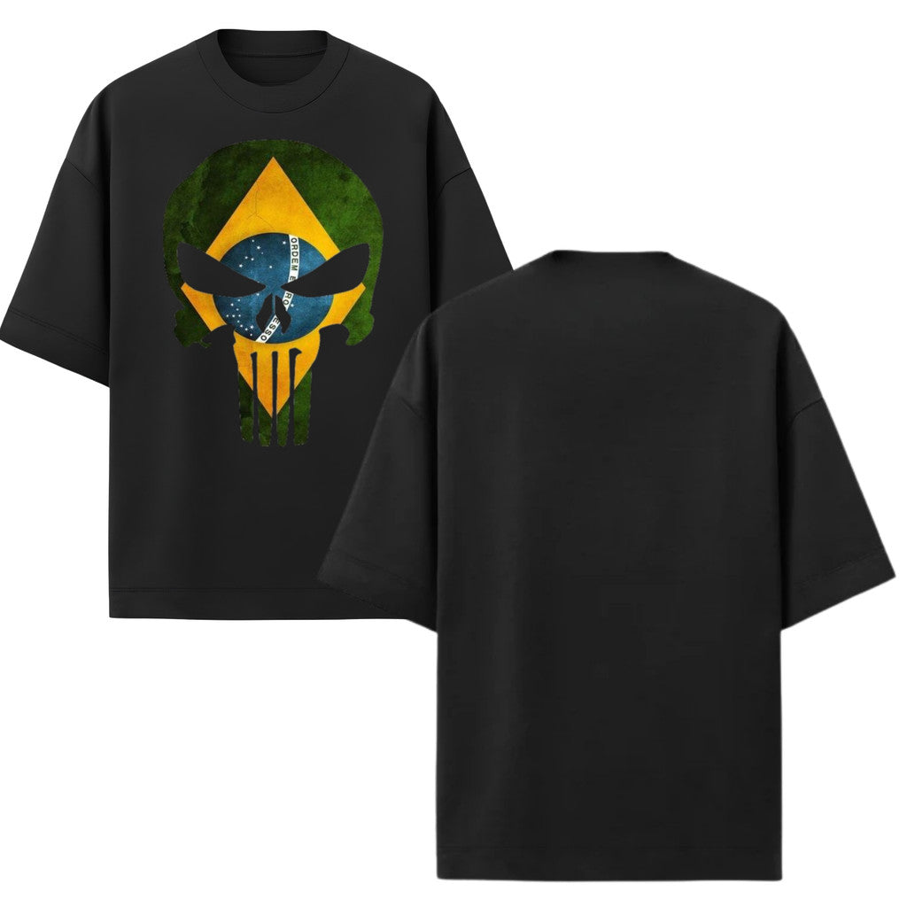 Camiseta Oversized Justiceiro Brasil Varias Cores