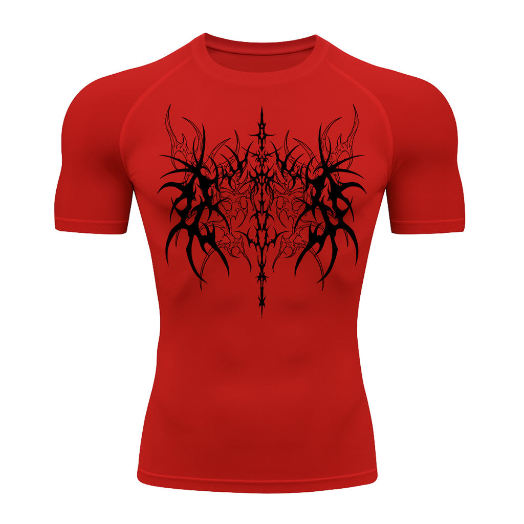 Camiseta Compressão Uv 50+ Manga Curta Cyber Tribal Dark Vanguard Rash Guard camisa