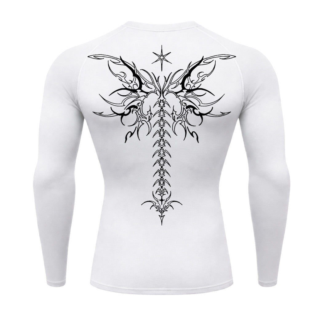 Camiseta Compressão Uv Manga Longa Cyber Tribal Shadow Stinger Wings Rash Guard