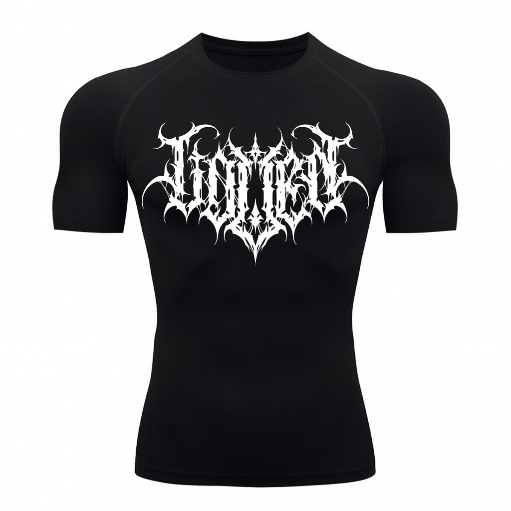 Camiseta Compressão Uv Manga Curta Cyber Tribal Shadow Crest Rash Guard