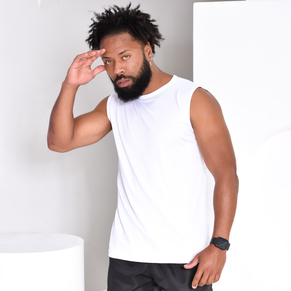 camisa regata machão com proteção UV Branca