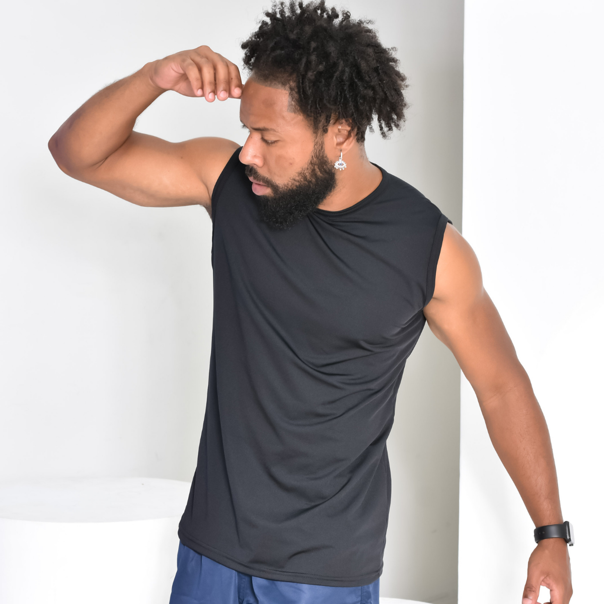 camisa regata machão com proteção UV preto