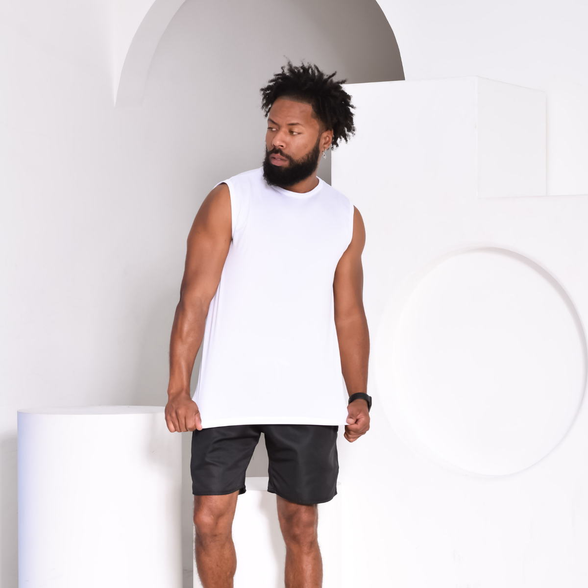 camisa regata machão com proteção UV branco