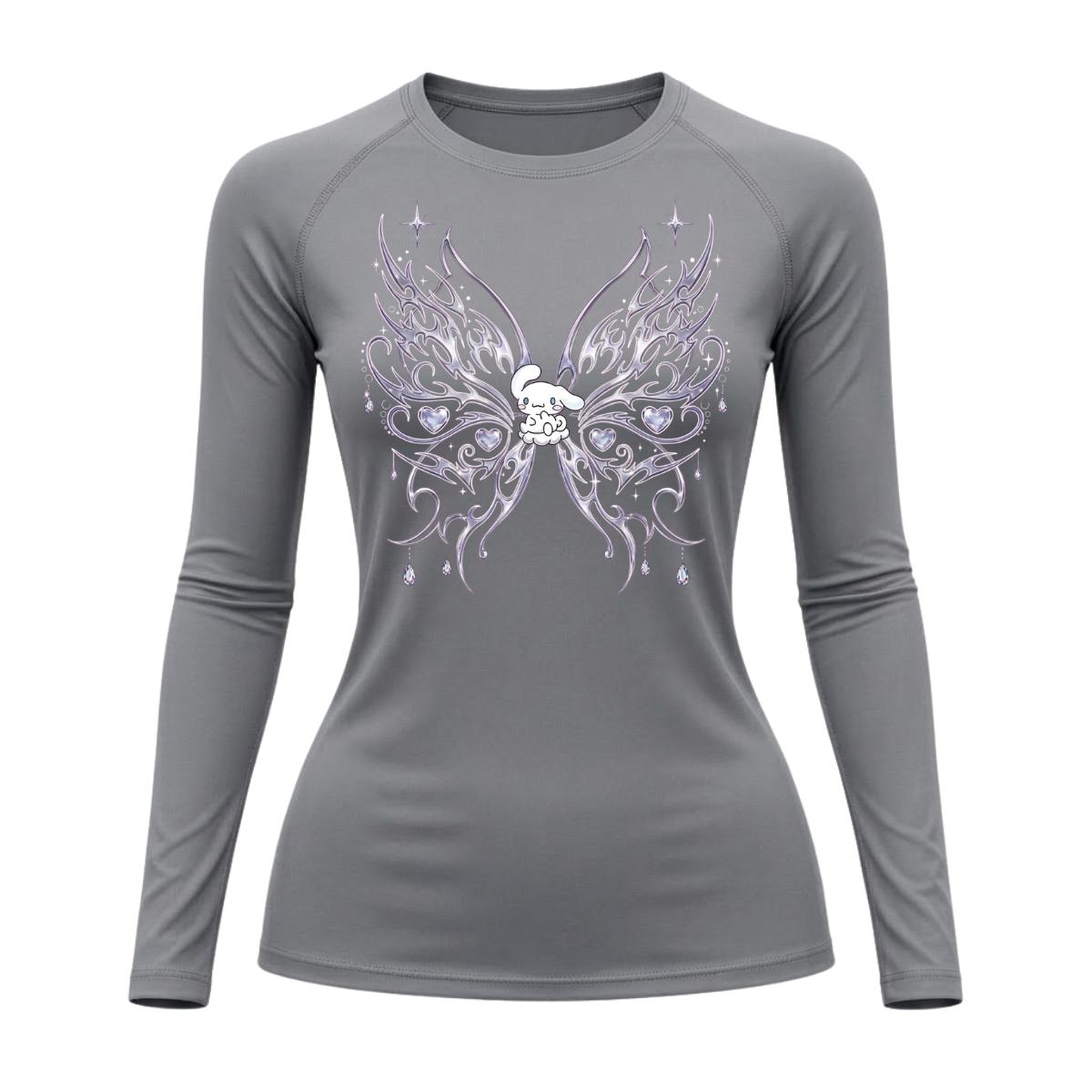 Camiseta Compressão Uv Manga Longa Cyber Tribal Cinnamoroll Hello Kitty Rash Guard