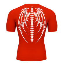 Camiseta Curta Compressão Proteção UV Cyber Tribal Bones Wings Asas 01