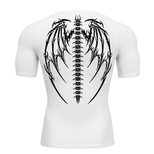 Camiseta Curta Compressão Proteção UV Cyber Tribal Bones Wings Asas 01