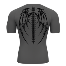 Camiseta Curta Compressão Proteção UV Cyber Tribal Bones Wings Asas 01