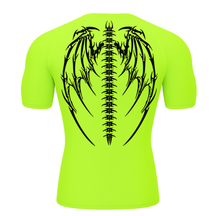 Camiseta Curta Compressão Proteção UV Cyber Tribal Bones Wings Asas 01
