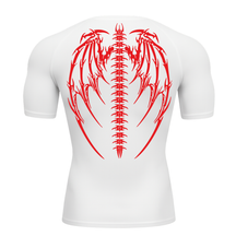 Camiseta Curta Compressão Proteção UV Cyber Tribal Bones Wings Asas 01