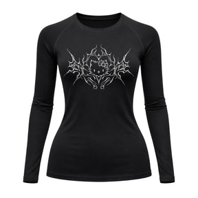 Camiseta Compressão Uv Manga Longa Cyber Tribal Black Heart Hello Kitty Rash Guard