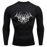 Camiseta Compressão Proteção Uv Estampada Na Frente Tecido Gelado Segunda Pele Manga Longa Cyber Tribal Draion