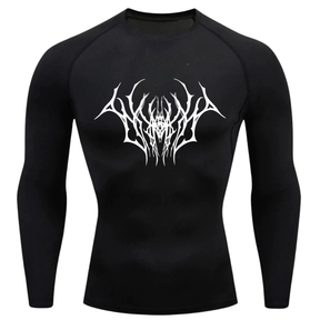 Camiseta Compressão Proteção Uv Estampada Na Frente Tecido Gelado Segunda Pele Manga Longa Cyber Tribal Draion