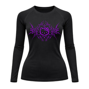 Camiseta Compressão Uv Manga Longa Cyber Tribal Black Heart Hello Kitty Rash Guard