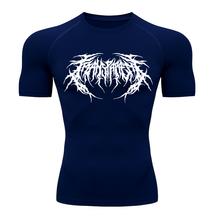 Camiseta Curta Compressão Proteção UV Cyber Tribal Rash Guard