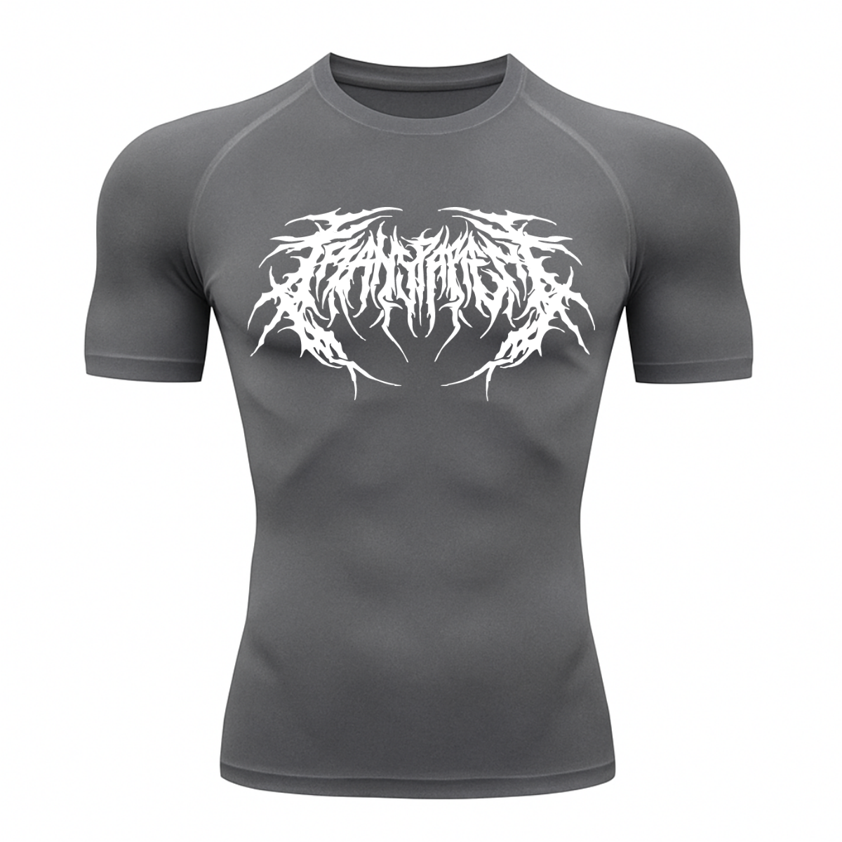 Camiseta Curta Compressão Proteção UV Cyber Tribal Rash Guard