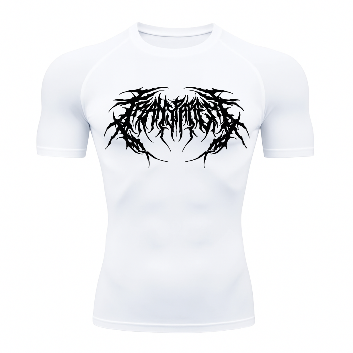 Camiseta Curta Compressão Proteção UV Cyber Tribal Rash Guard