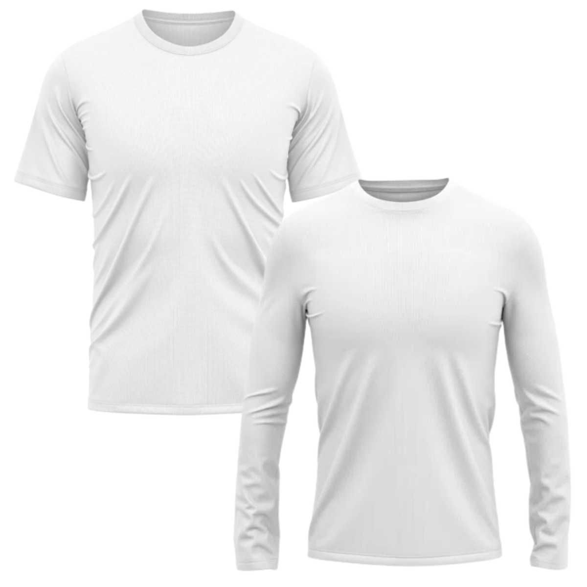 kit 2 camisa de proteção UV manga curta e manga longa branca