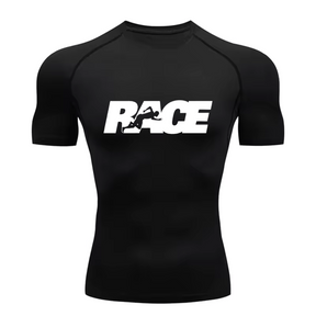 Camisa Compressão Proteção Uv 50+ Estampada Tecido Gelado Segunda Pele Manga Curta Race Raça Força Academia Dry Fit