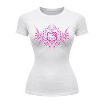 Camiseta Compressão Uv Manga Curta Cyber Tribal Black Heart Hello Kitty Rash Guard
