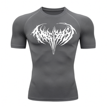 Camiseta Curta Compressão Proteção UV Cyber Tribal Narcissist Rash Guard