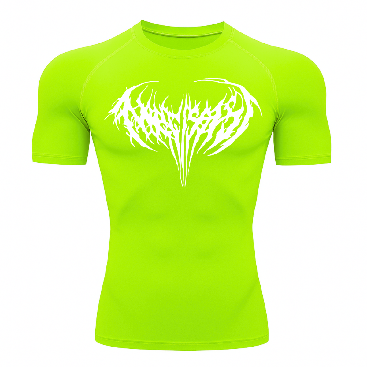 Camiseta Curta Compressão Proteção UV Cyber Tribal Narcissist Rash Guard