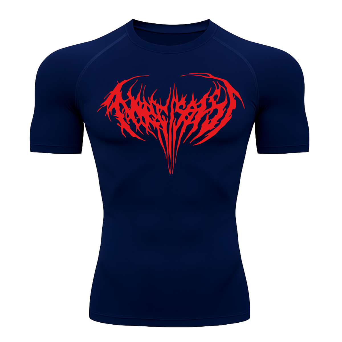 Camiseta Curta Compressão Proteção UV Cyber Tribal Narcissist Rash Guard