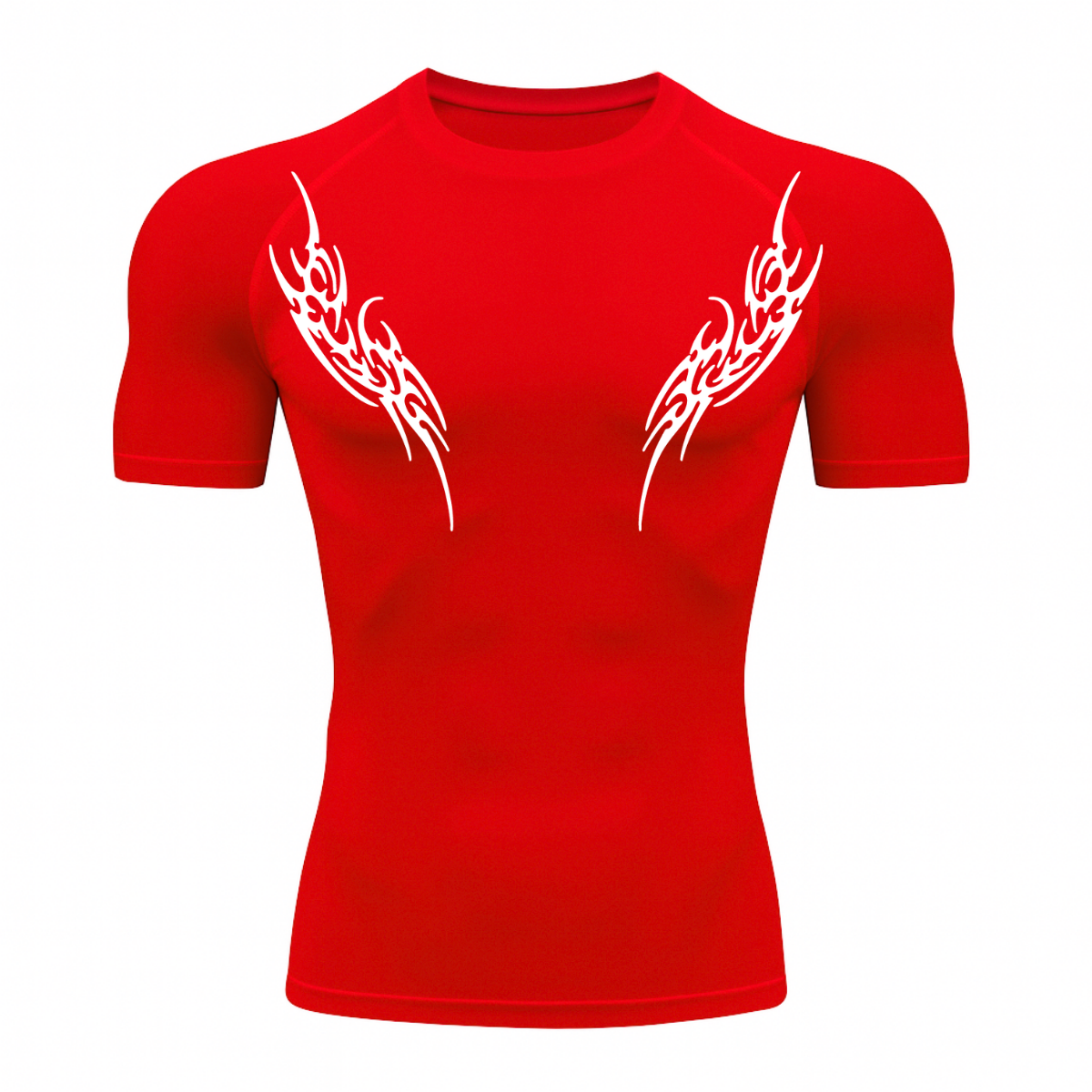 Camiseta Curta Compressão Proteção UV Cyber Tribal Dois New Stile Rash Guard