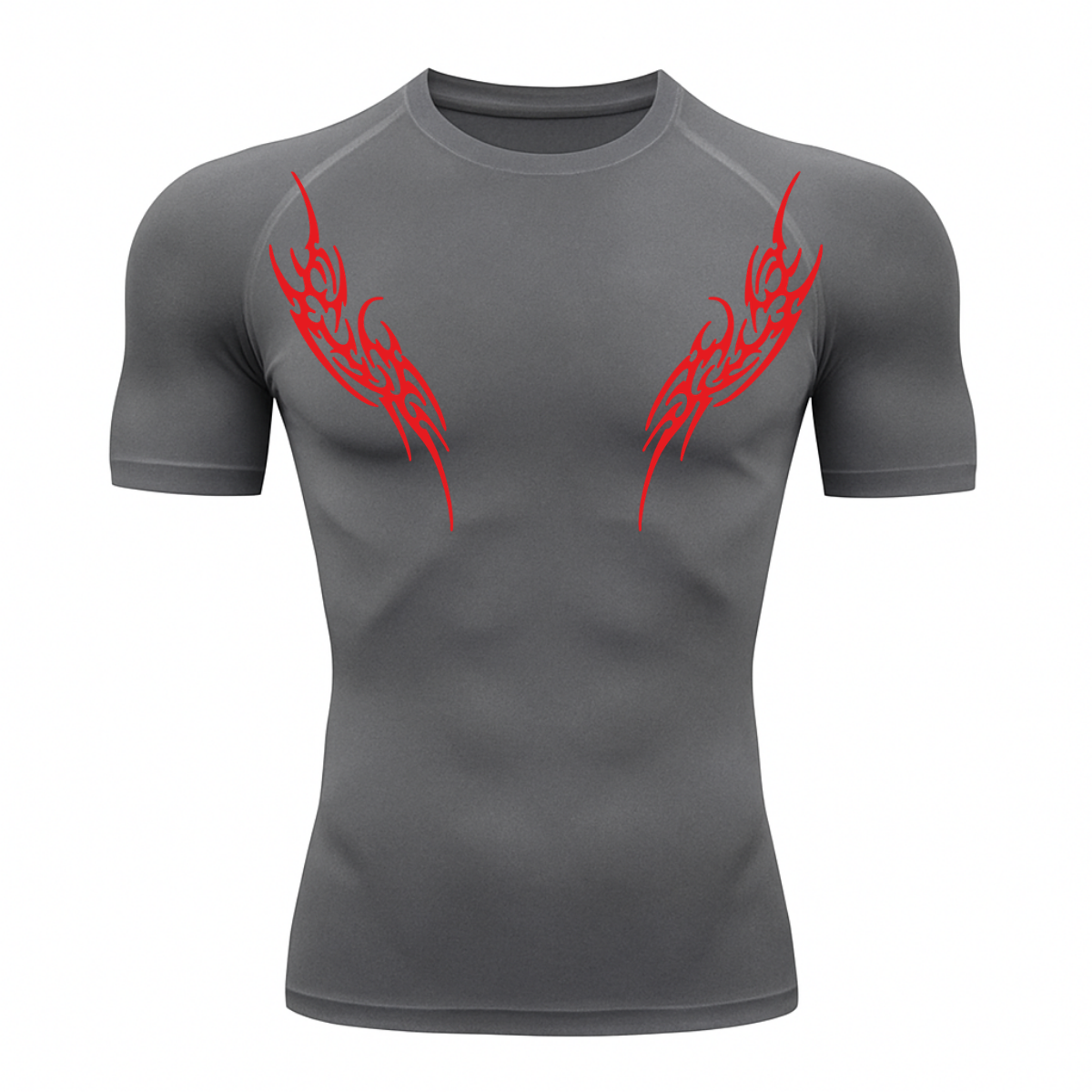 Camiseta Curta Compressão Proteção UV Cyber Tribal Dois New Stile Rash Guard