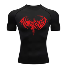 Camiseta Curta Compressão Proteção UV Cyber Tribal Narcissist Frente