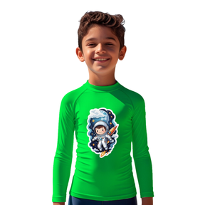 Camiseta Menino Astronauta Explorando O Espaço Térmica Juvenil Infantil Proteção Solar Uv 50+ Estampada - 07