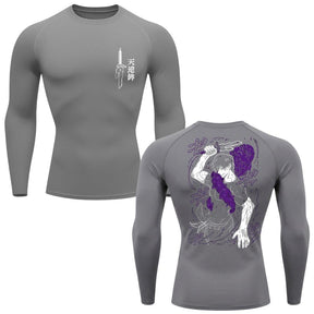Camiseta Compressão Proteção Uv 50+ Manga Longa Jujutsu Kaisen Toji Zenin Behind Rash Guard