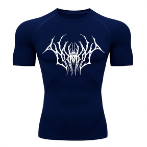 Camiseta Curta Compressão Proteção UV Cyber Tribal Draion Rash Guard