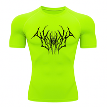 Camiseta Curta Compressão Proteção UV Cyber Tribal Draion Rash Guard