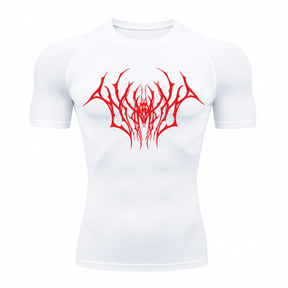 Camiseta Curta Compressão Proteção UV Cyber Tribal Draion Rash Guard