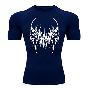 Camiseta Curta Compressão Proteção UV Cyber Tribal Save Me Rash Guard