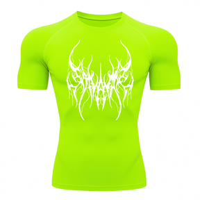 Camiseta Curta Compressão Proteção UV Cyber Tribal Save Me Rash Guard