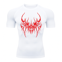 Camiseta Curta Compressão Proteção UV Cyber Tribal Save Me Rash Guard