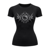 Camiseta Compressão Uv Manga Curta Cyber Tribal Black Heart Hello Kitty Rash Guard