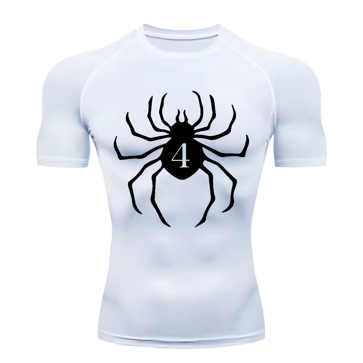 Camisa Compressão Proteção Uv 50+ Estampada Tecido Gelado Segunda Pele Manga Curta Aranha Hisoka